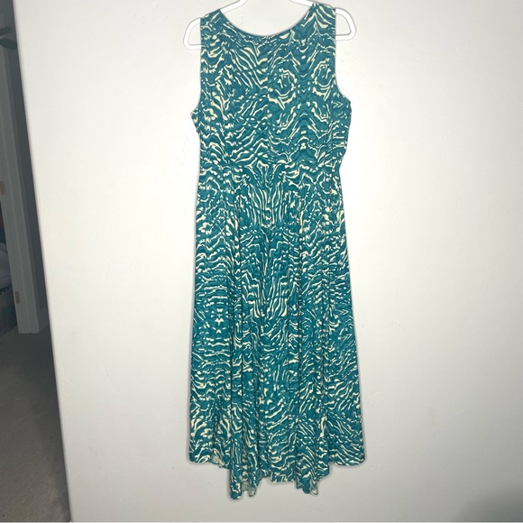 Sundance Blue Waves Sundress 14 Sleeveless Keyhole Neckline Handkerchief Hem - Picture 6 of 7